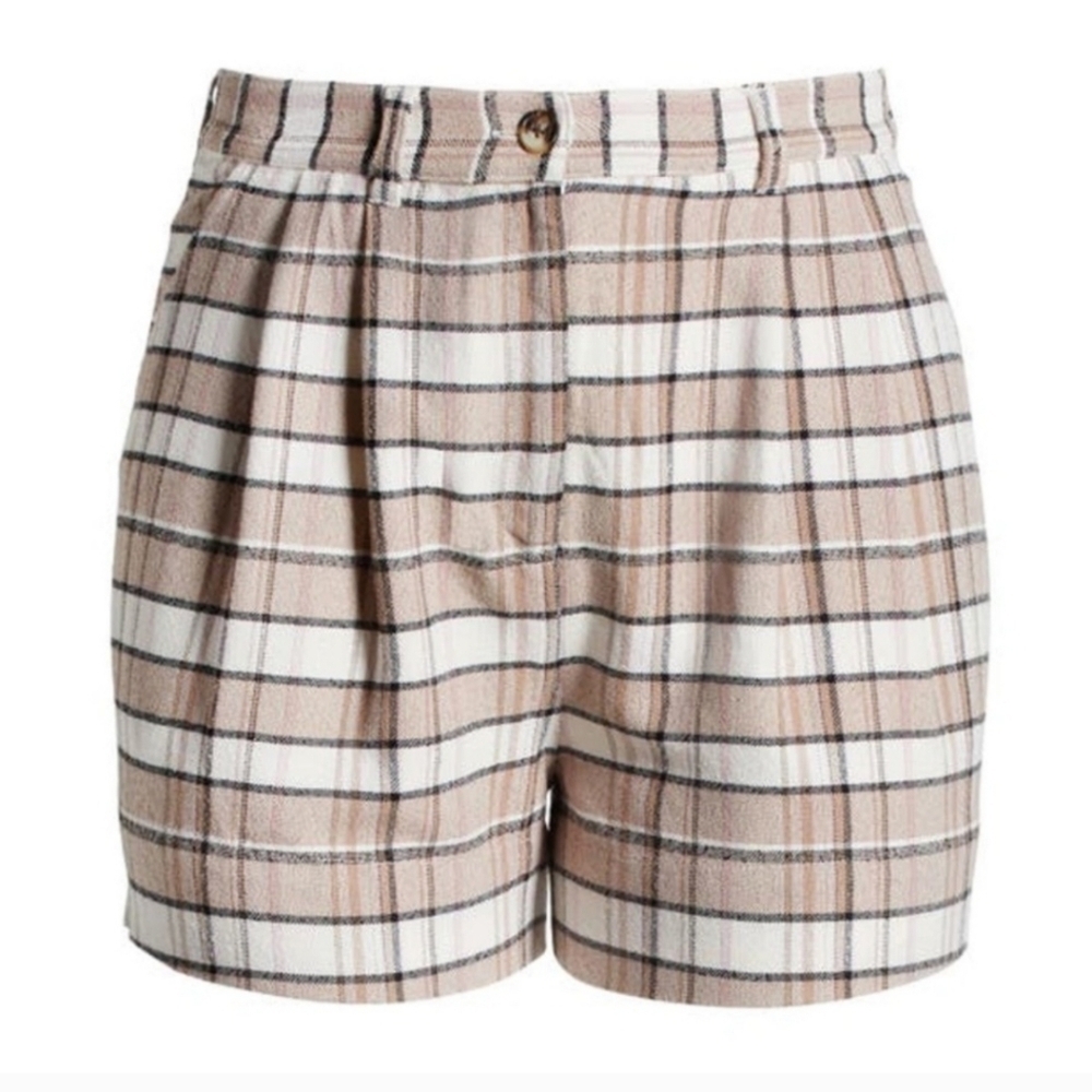 New Teasure & Bond Tan Plaid Shorts
